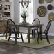 Stone Ridge Tobacco and Black 5 Piece Extendable Rectangular Dining Set