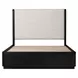 Modena Midnight Blue and Cream Full Upholstered Panel Bed