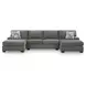 Revenna Greystone 3 Piece Modular Sectional with Double Chaise