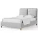 Pure Maple Syrup and Blue Mist Performance Fabric Queen Upholstered Panel Bed