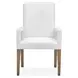 Lindon White Upholstered Arm Chair Set of 2