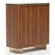 Altura Smoked Walnut and Champagne Gold 2 Door Stone Top Hall Chest
