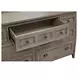 Paxton Place Dovetail Gray 7 Drawer Dresser with Rectangular Mirror