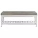Andover White and Gray Upholstered Bed Bench with Storage