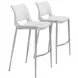 Ace White And Brushed Stainless Steel Bar Stool Set Of 2
