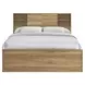 Vega Natural Oak Melamine Queen Bookcase Bed