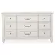 Willowbrook Egg Shell White 9 Drawer Dresser with Rectangular Mirror