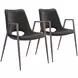 Desi Black Dining Chair with Walnut Legs Set Of 2