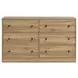 Vega Natural Oak Melamine 6 Drawer Dresser