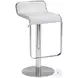Equino White Adjustable Swivel Bar Stool