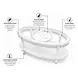 Monaco Blanc Oval Glass Top Coffee Table with Pelican Insert