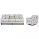 Durango Pewter Off White Performance Fabric Living Room Set with T Cushions