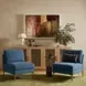 Serena Blue Velvet Accent Chair with Brass Legs