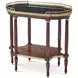 TA Originals Okoume Choco and Gold Oval Quartz Top Parfait Accent Table