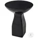 Chaturanga Python Noir And Black Lacquer 20" Round Accent Table