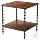 Variations on the Bobbin Argentinian Walnut 26" Square Side Table