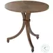 Dolores Hewn Walnut Park 28" Round Side Table