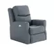 Fame Sky Blue Leather Rocker Power Recliner with Power Headrest and USB Charging