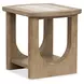 Bradford Riverbed Beige Rectangular Marble Top End Table