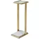 Oasis Brass and White Rectangular Glass Top Clemente Accent Table