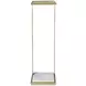 Oasis Brass and White Rectangular Glass Top Clemente Accent Table