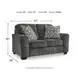 Lonoke Gunmetal 67" Loveseat