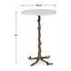 Prescott White and Antique Brass Round Marble Top Accent Table