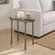 Riverton Antique Brass Oval Glass Top Accent Table