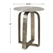 Belmont Antique Champagne and Brown Outdoor Round Marble Top Side Table