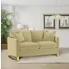 Corliss Camel Velvet Curved Track Arm 69" Loveseat