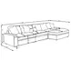 Blaine Sand 3 Piece Performance Fabric Reversible Sectional