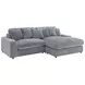 Blaine Fog Performance Fabric Upholstered Reversible Sectional