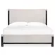 Plum Creek Ravenwood Black and Elite Dove Queen Upholstered Panel Bed