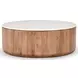 Josie Hickory Brown Round Marble Top Coffee Table
