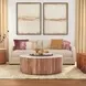 Josie Hickory Brown Round Marble Top Coffee Table