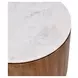 Josie Hickory Brown and White Round Marble Top End Table