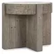 Sonoma Antique White and Distressed Gray Round Concrete Top End Table