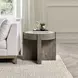 Sonoma Antique White and Distressed Gray Round Concrete Top End Table