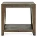 Troy Suede Brown Square End Table
