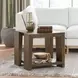 Troy Suede Brown Square End Table