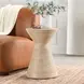 Fern Beige Round Outdoor Concrete Top Accent Table