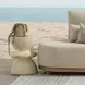 Leva Beige Round Outdoor Concrete Top End Table