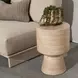 Terrace Beige Round Outdoor Concrete Top Accent Table
