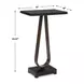 Langston Solid Black and Dark Bronze Rectangular Marble Top Accent Table