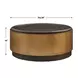 Oakley Antique Brass and Brown Round Coffee Table