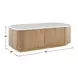 Riverton White and Warm Natural Rectangular Marble Top Coffee Table