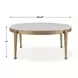 Tylan White and Warm Brass Round Marble Top Coffee Table