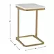 Tylan White and Warm Brass Rectangular Marble Top Accent Table