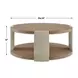 Alden Off White and Brown Round Coffee Table