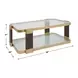 Grafton Gold and Brown Rectangular Glass Top Coffee Table